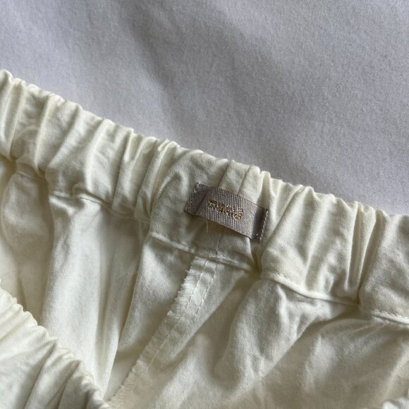 MAKIÉ Japan Cotton Elastic Waist Ankle Pants - White - Size Small - Picture 5 of 6